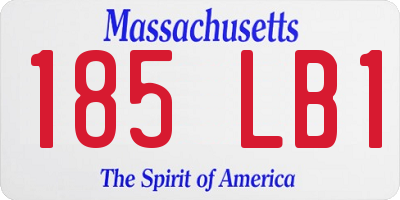 MA license plate 185LB1