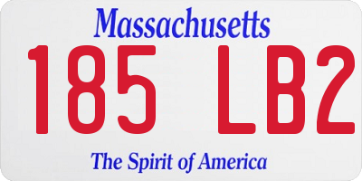 MA license plate 185LB2