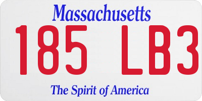 MA license plate 185LB3
