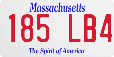 MA license plate 185LB4