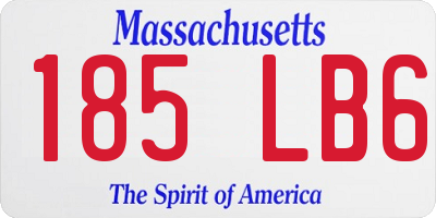 MA license plate 185LB6
