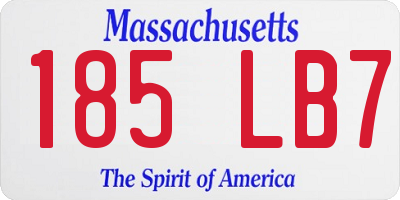 MA license plate 185LB7