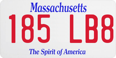MA license plate 185LB8