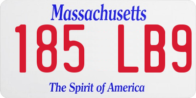 MA license plate 185LB9