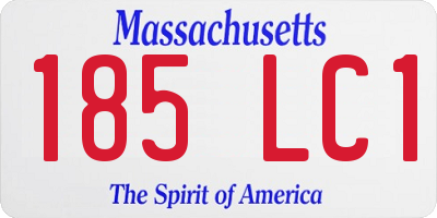 MA license plate 185LC1