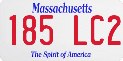 MA license plate 185LC2