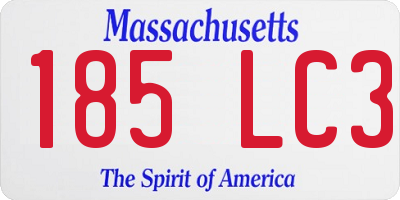 MA license plate 185LC3
