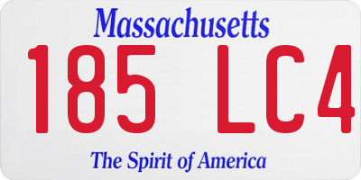 MA license plate 185LC4