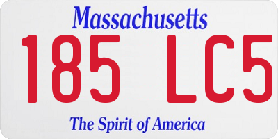 MA license plate 185LC5