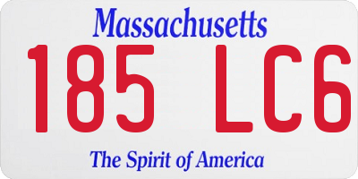 MA license plate 185LC6