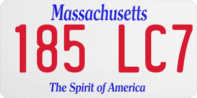 MA license plate 185LC7