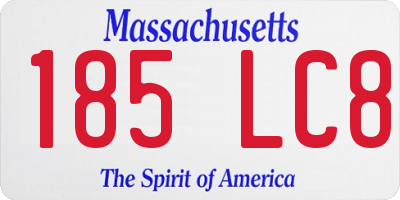 MA license plate 185LC8