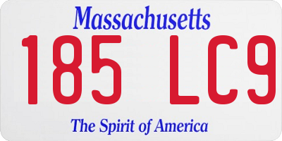 MA license plate 185LC9