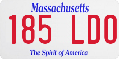 MA license plate 185LD0
