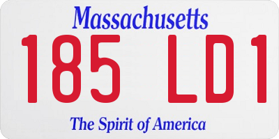 MA license plate 185LD1