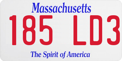 MA license plate 185LD3