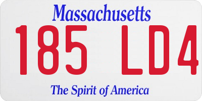 MA license plate 185LD4