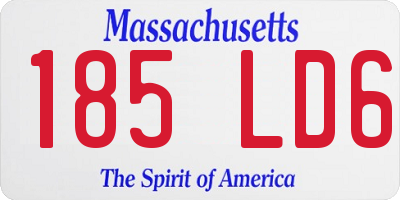 MA license plate 185LD6