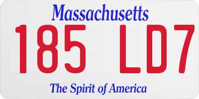 MA license plate 185LD7