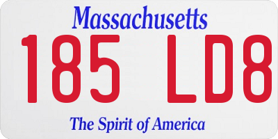 MA license plate 185LD8
