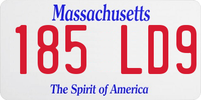 MA license plate 185LD9