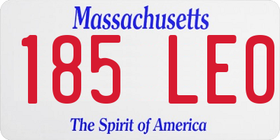 MA license plate 185LE0