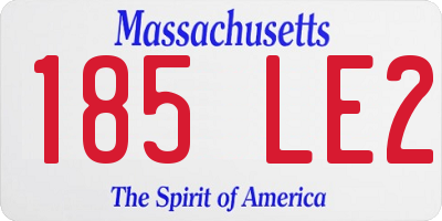 MA license plate 185LE2