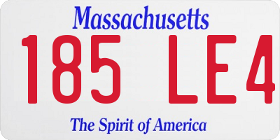 MA license plate 185LE4