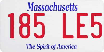 MA license plate 185LE5