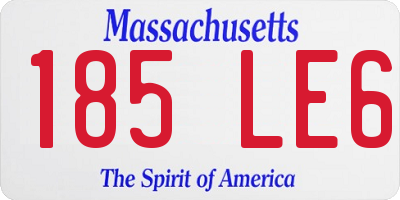 MA license plate 185LE6