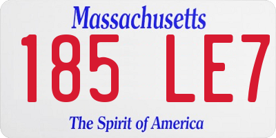 MA license plate 185LE7
