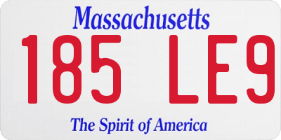 MA license plate 185LE9