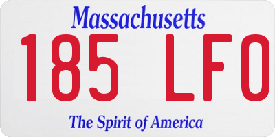 MA license plate 185LF0