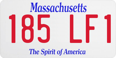 MA license plate 185LF1