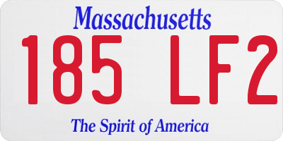 MA license plate 185LF2