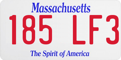 MA license plate 185LF3