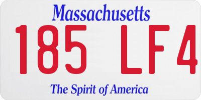 MA license plate 185LF4