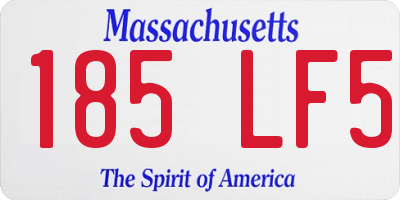 MA license plate 185LF5