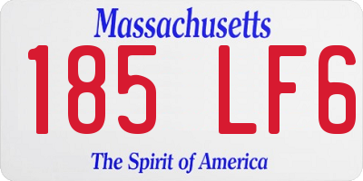 MA license plate 185LF6