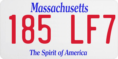 MA license plate 185LF7