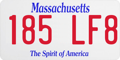 MA license plate 185LF8
