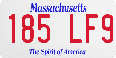 MA license plate 185LF9