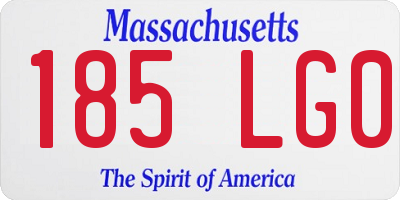 MA license plate 185LG0