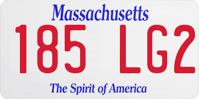 MA license plate 185LG2
