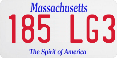 MA license plate 185LG3