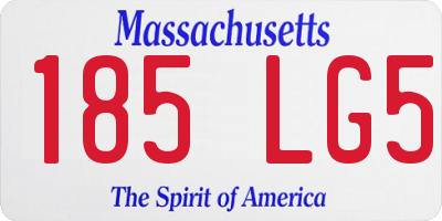 MA license plate 185LG5