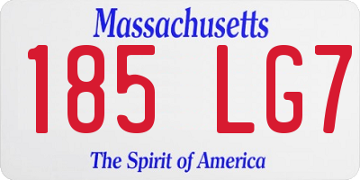 MA license plate 185LG7