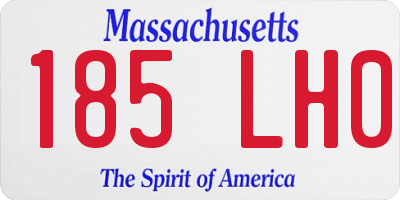 MA license plate 185LH0