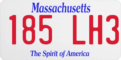 MA license plate 185LH3