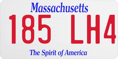 MA license plate 185LH4